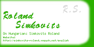roland simkovits business card